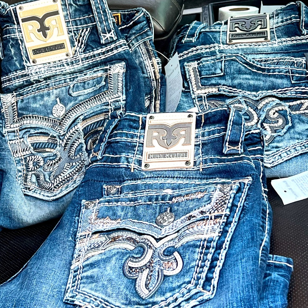 I have different pairs Rock revival 32x32 brand new with tags $130